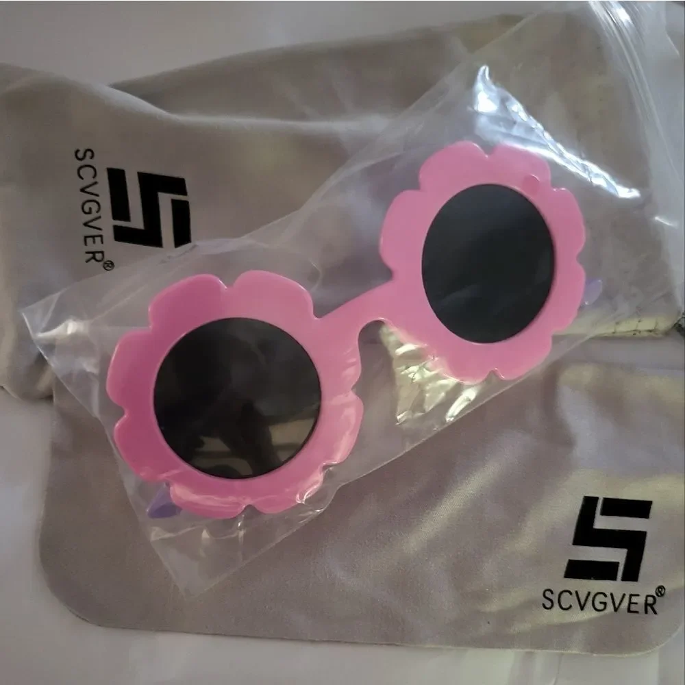 NEW! Kids Round Flower Sunglasses, Cute Daisy Glasses for Toddler Girls …